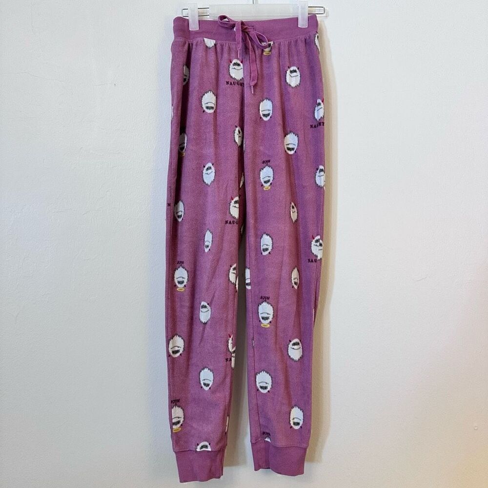 Live Love Dream Women's Pajama Pants Yeti Elastic Waist Print M Pink Aerospostal